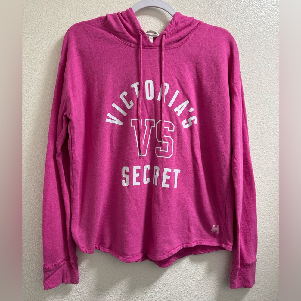 Victorias Secret Hoodie Pullover Drawstring Angel Wings Pink Women's Medium